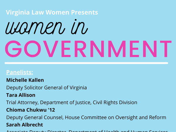 E-flyer which reads: "Women in Government"