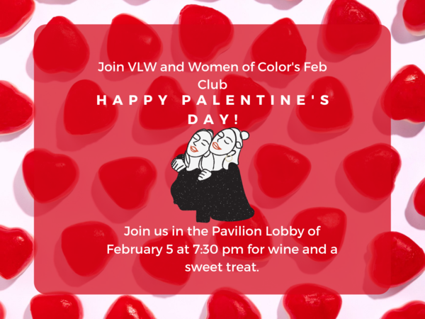 Red and pink flyer advertising Palentine's Day event